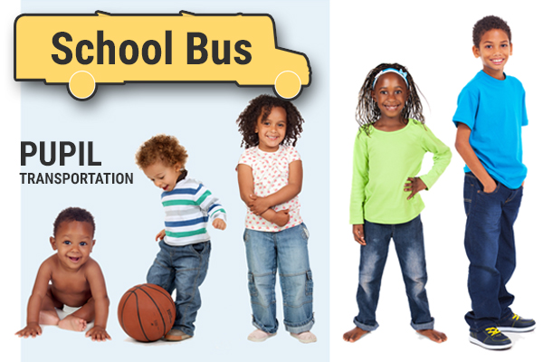 Children Standing In Line For Bus